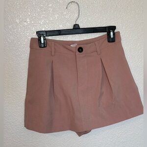 Know One Cares Peach Pleated Dress Shorts